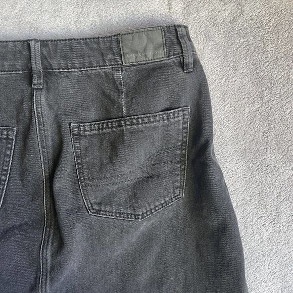 American Eagle Skirt Womens 4 Black Denim Biker Punkcore Festival Beach Preppy - Picture 12 of 13